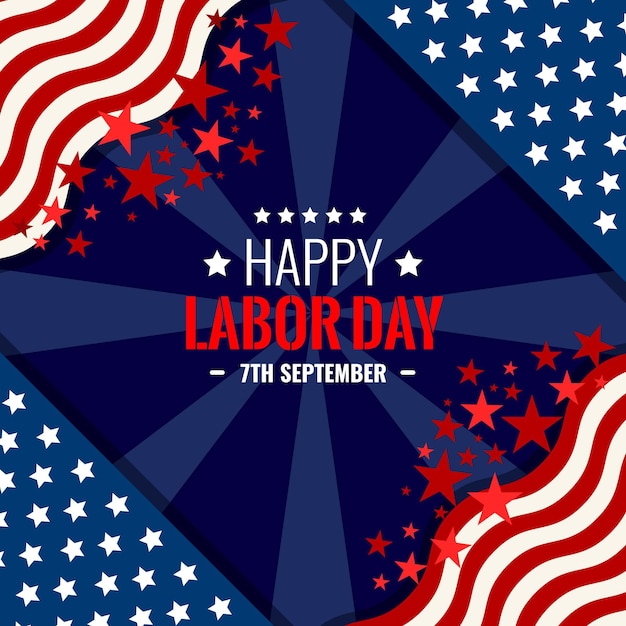 Flat design labor day usa