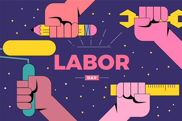 Flat design labor day usa