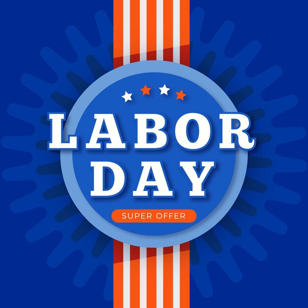 Flat design labor day