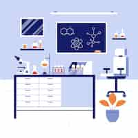 Free vector flat design laboratory room