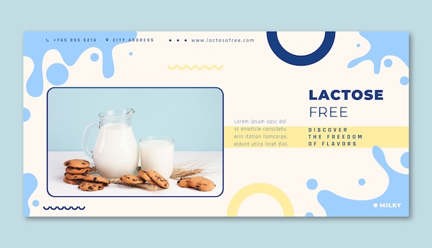 Free vector flat design lactose free horizontal banner