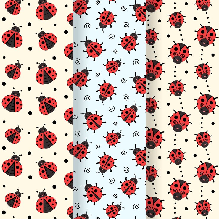 Free Vector flat design ladybug pattern collection
