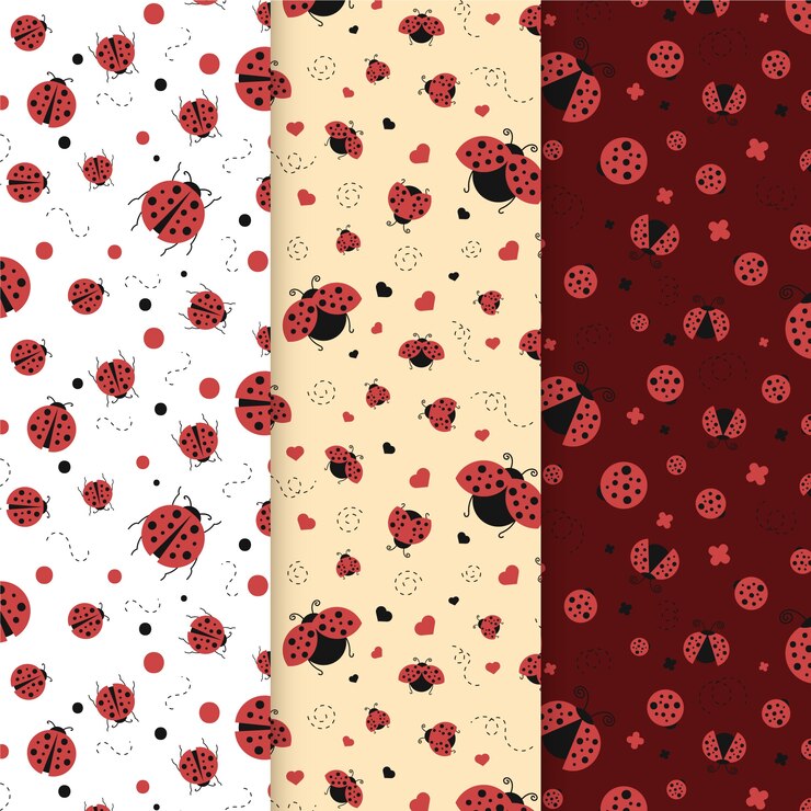 Free Vector flat design ladybug pattern pack