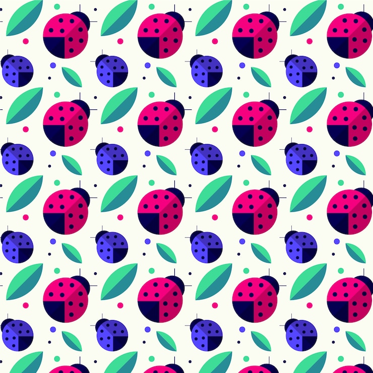 Free Vector flat design ladybug pattern