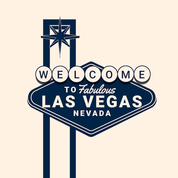 Flat design las vegas sign illustration