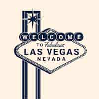 Vettore gratuito illustrazione del segno di las vegas design piatto