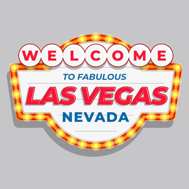 Vettore gratuito segno di las vegas design piatto