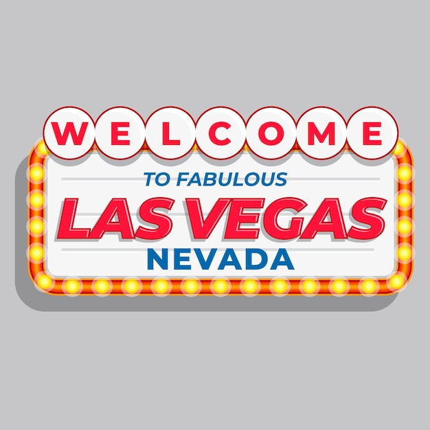 Flat design las vegas sign