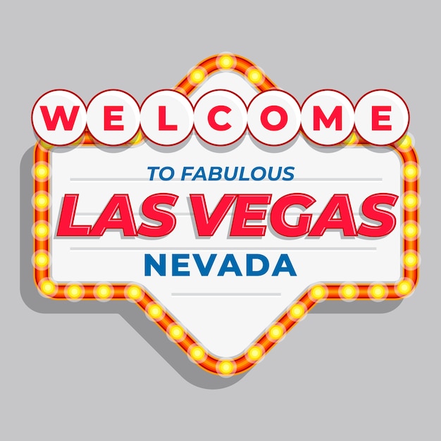 Flat design las vegas sign