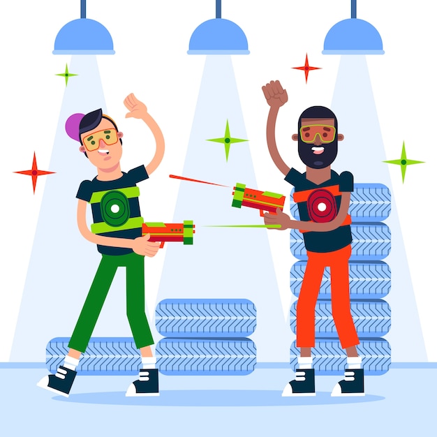 Free vector flat design laser tag illustration