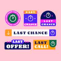 Free vector flat design last chance badges