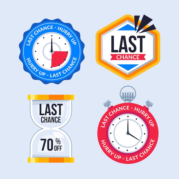 Free Vector flat design last chance label collection