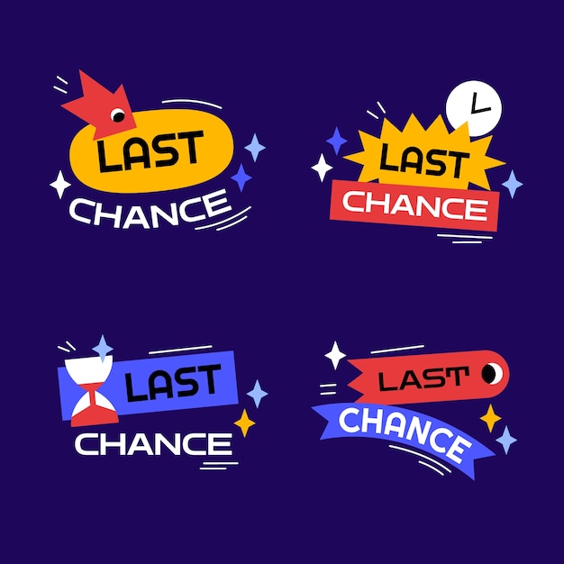 Flat design last chance label collection