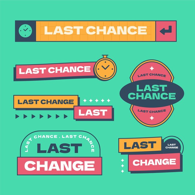 Free vector flat design last chance labels set