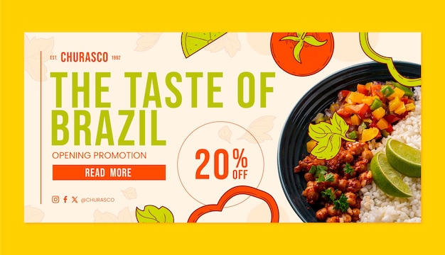 Flat design latam food banner