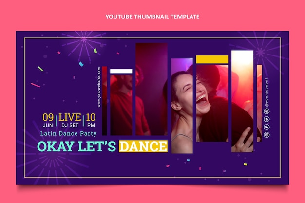 Free vector flat design latin dance party template