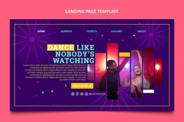 Free vector flat design latin dance party template