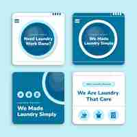 Free vector flat design laundry service labels  template