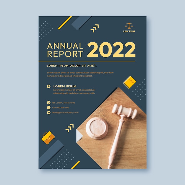 Free vector flat design law firm annual report