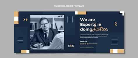 Vettore gratuito modello di copertina di facebook dello studio legale di design piatto