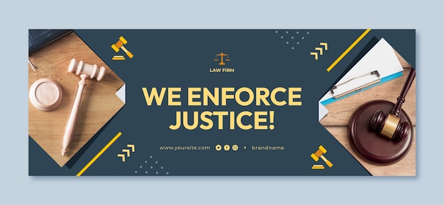 Free vector flat design law firm facebook cover template