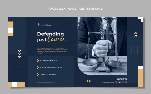 Flat design law firm facebook post template