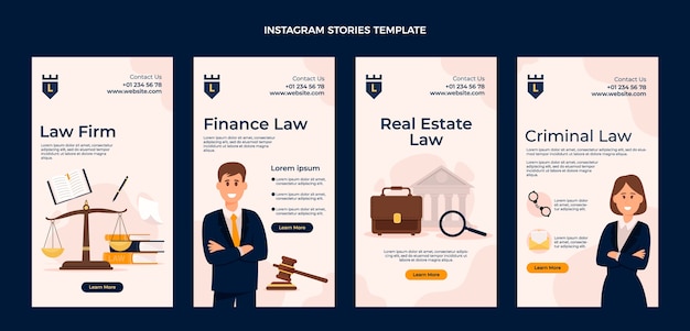Flat design law firm graphics template