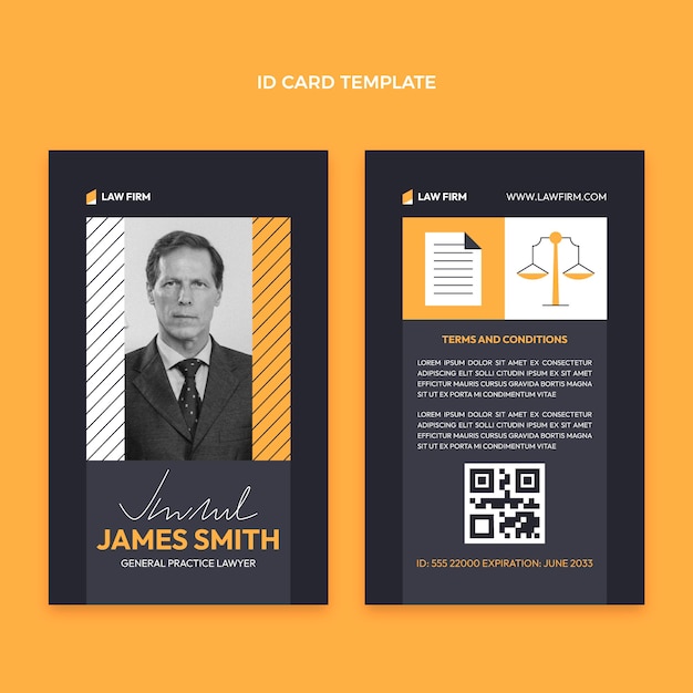 Flat design law firm identity card