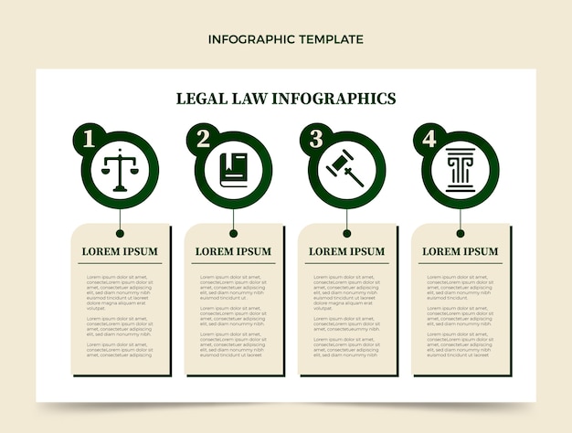 Flat design law firm infographic template