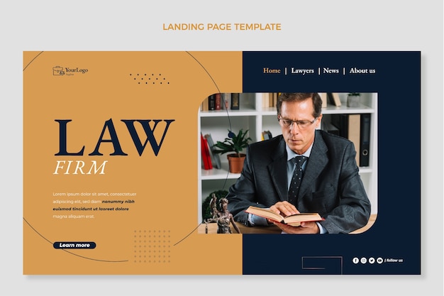 Шаблон юридической фирмы с плоским дизайном
