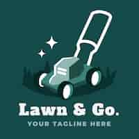 Free vector flat design lawn mower logo