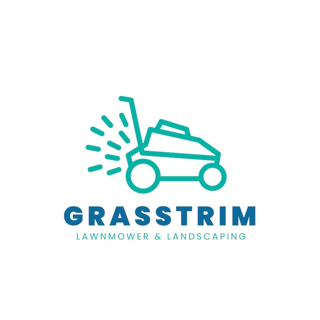 Free vector flat design lawn mower logo