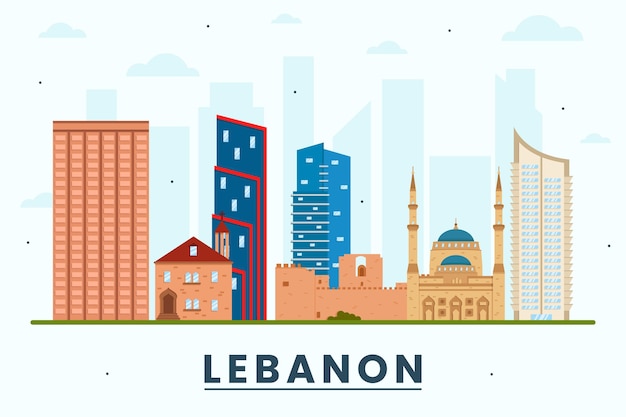 평면 디자인 레바논 스카이 라인