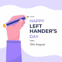 Free vector flat design left handers day concept