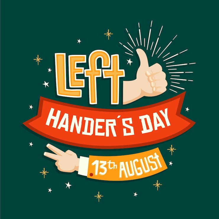 Free Vector flat design left handers day concept