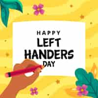 Free vector flat design left handers day concept