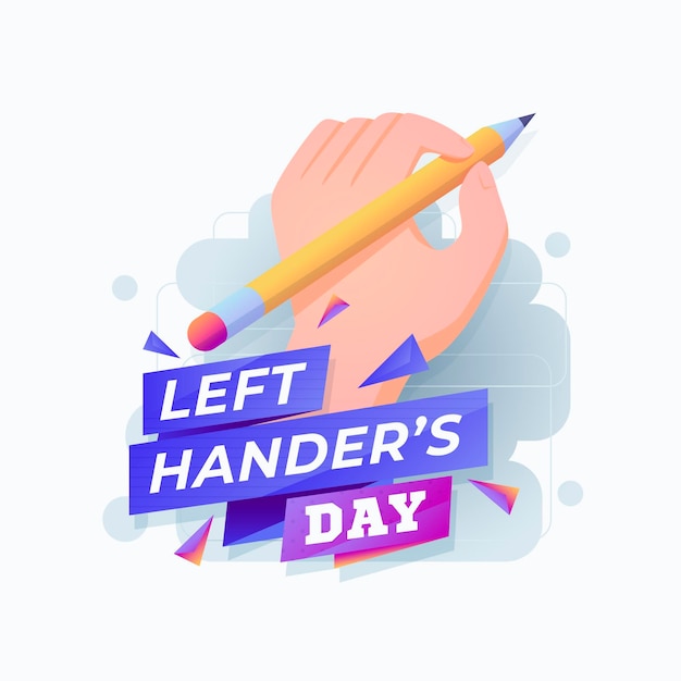 Free vector flat design left handers day illustartion