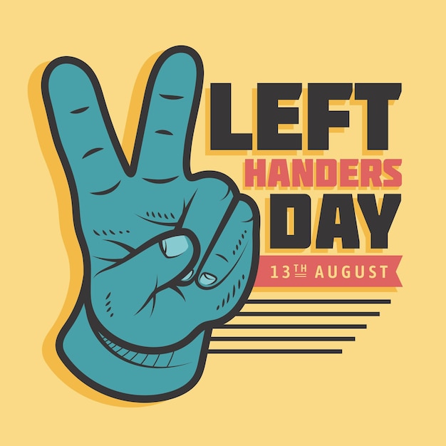 Free vector flat design left handers day