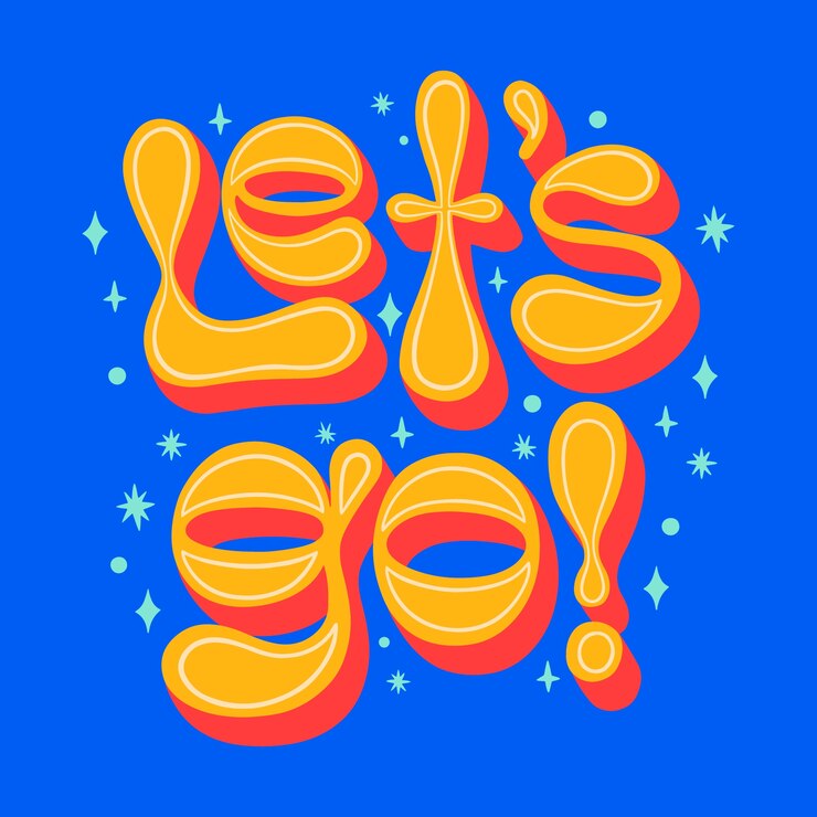 Free Vector flat design let's go lettering