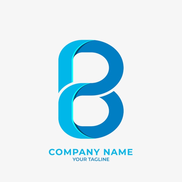 Vettore gratuito modello di logo lettera b design piatto