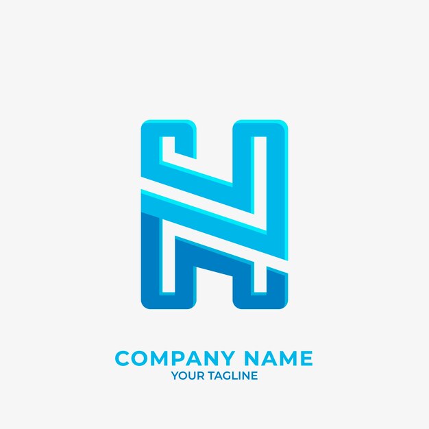 Flat design letter h logo template