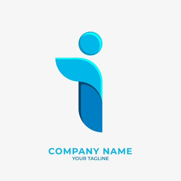 Flat design letter i logo template