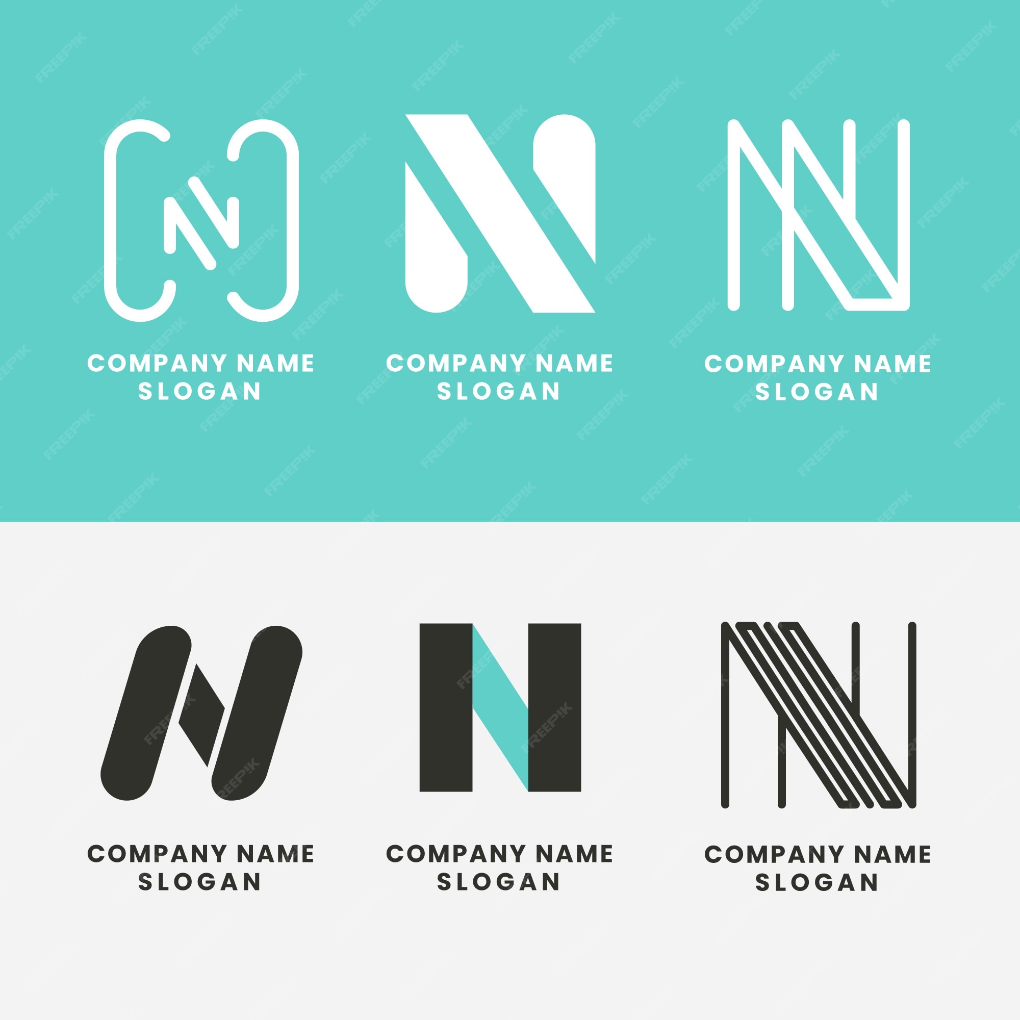 Free Vector | Flat design letter n logo template