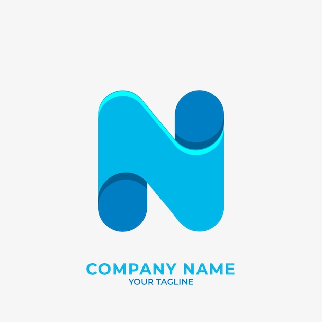 Free vector flat design letter n logo template