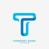 Free vector flat design letter t logo template