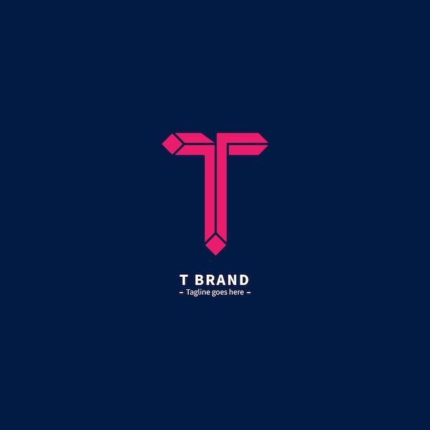 Flat design letter t logo template
