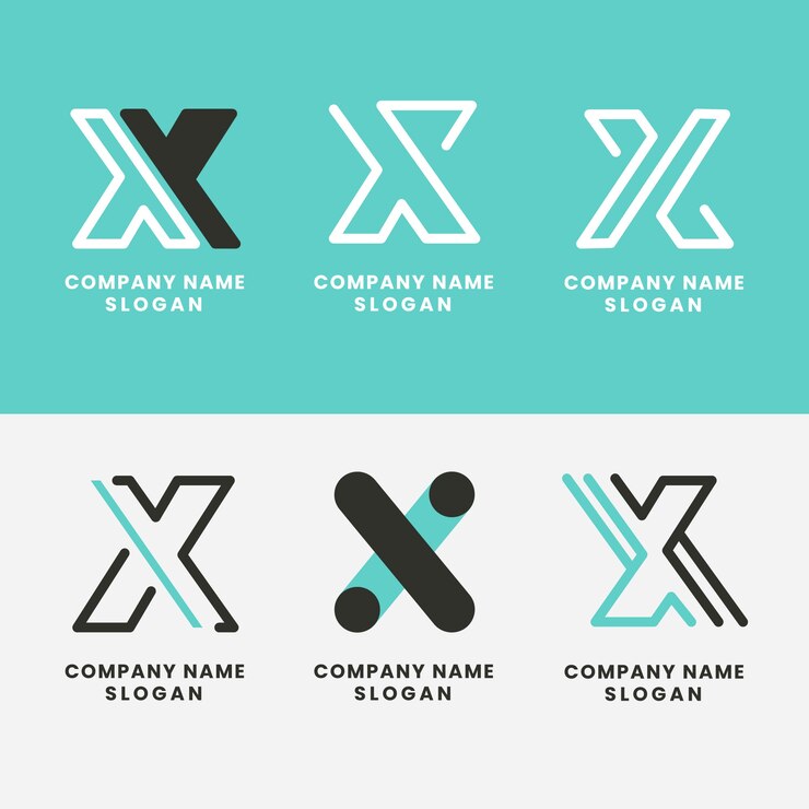 무료 Vector 평면 디자인 편지 x 로고 템플릿
