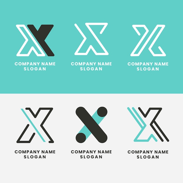 Flat design letter x logo template