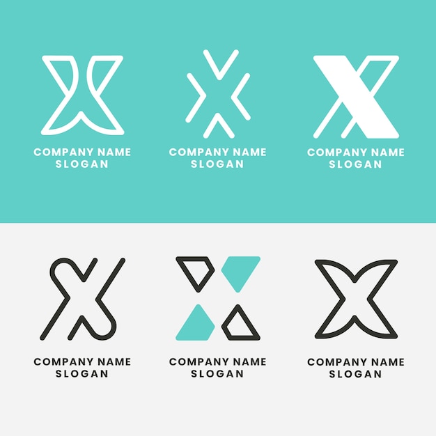 Flat design letter x logo template