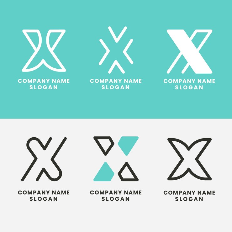 무료 Vector 평면 디자인 편지 x 로고 템플릿